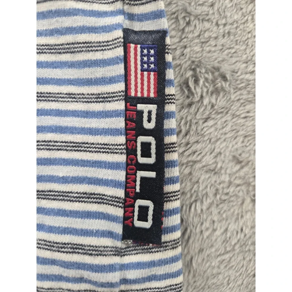 Vintage Y2K Polo Jeans Co. Ralph Lauren Striped Heavy T Shirt Size XXL 2XL
